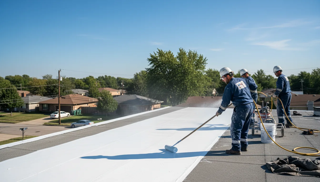Commercial roof coating in Alma, IL near me